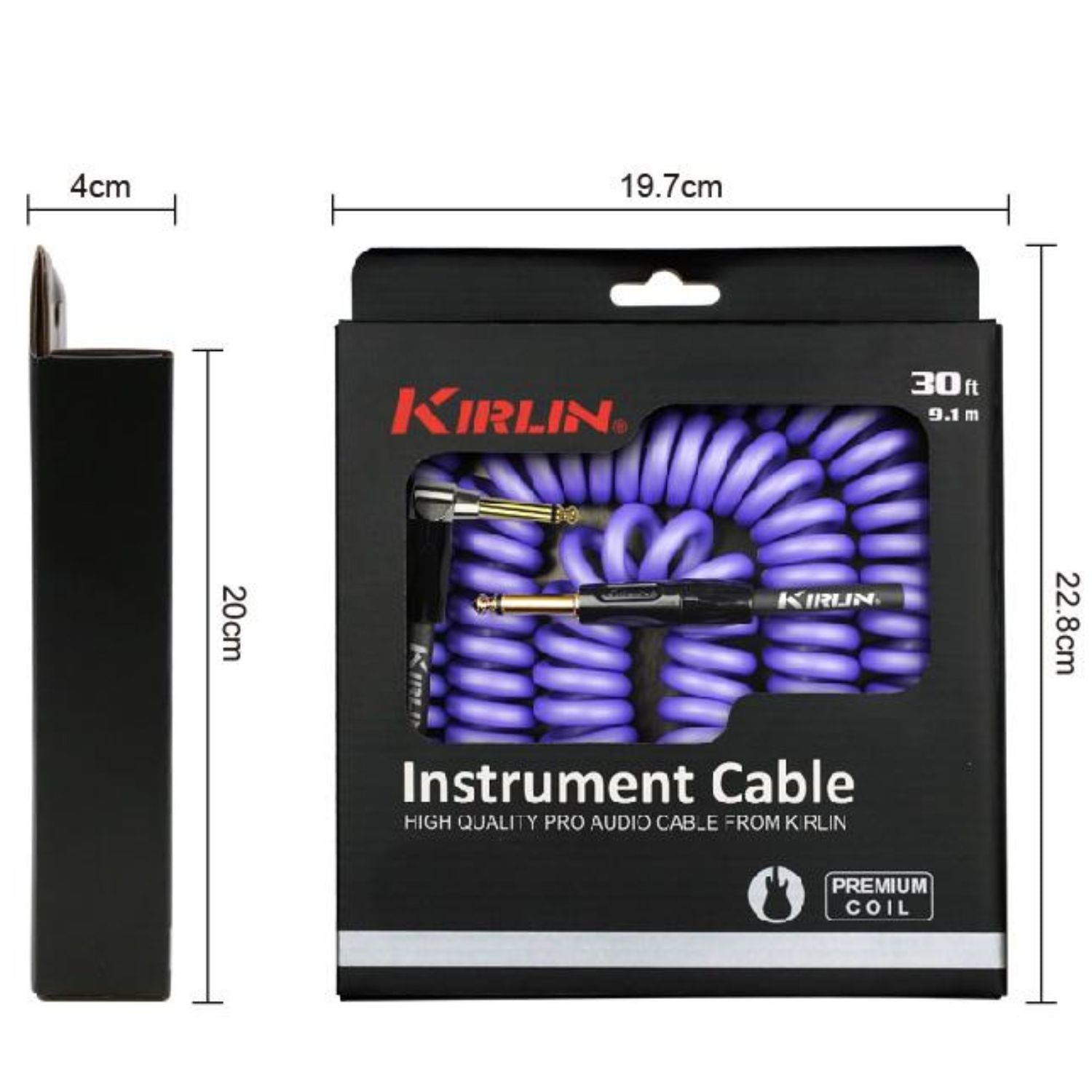 Kirlin Instrument Cables Kirlin R Angle Premium 10M Coil Instrument Cable