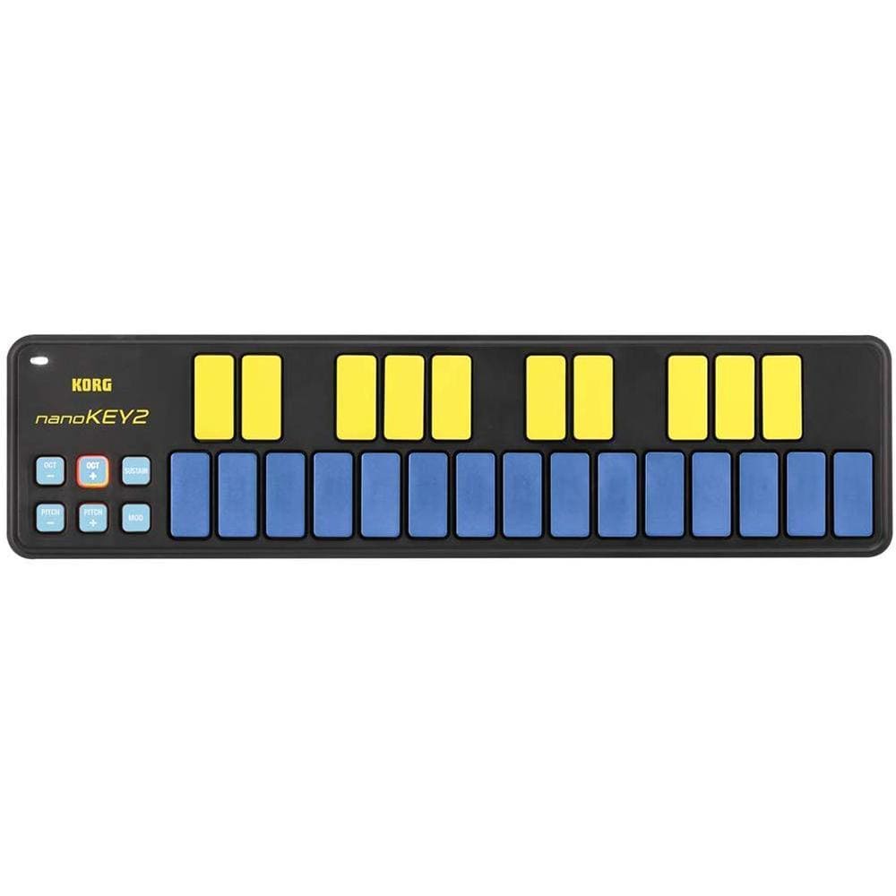 korg midi controllers blue & yellow korg nanokey 2 limited edition midi controller    #color_blue-&-yellow