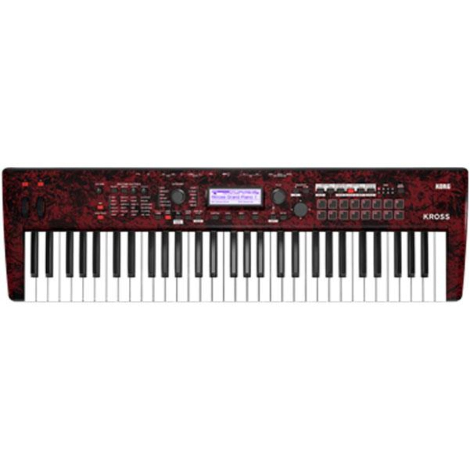 korg synthesizers korg kross2 61-key keyboard synthesizer workstation with sd card - red marble