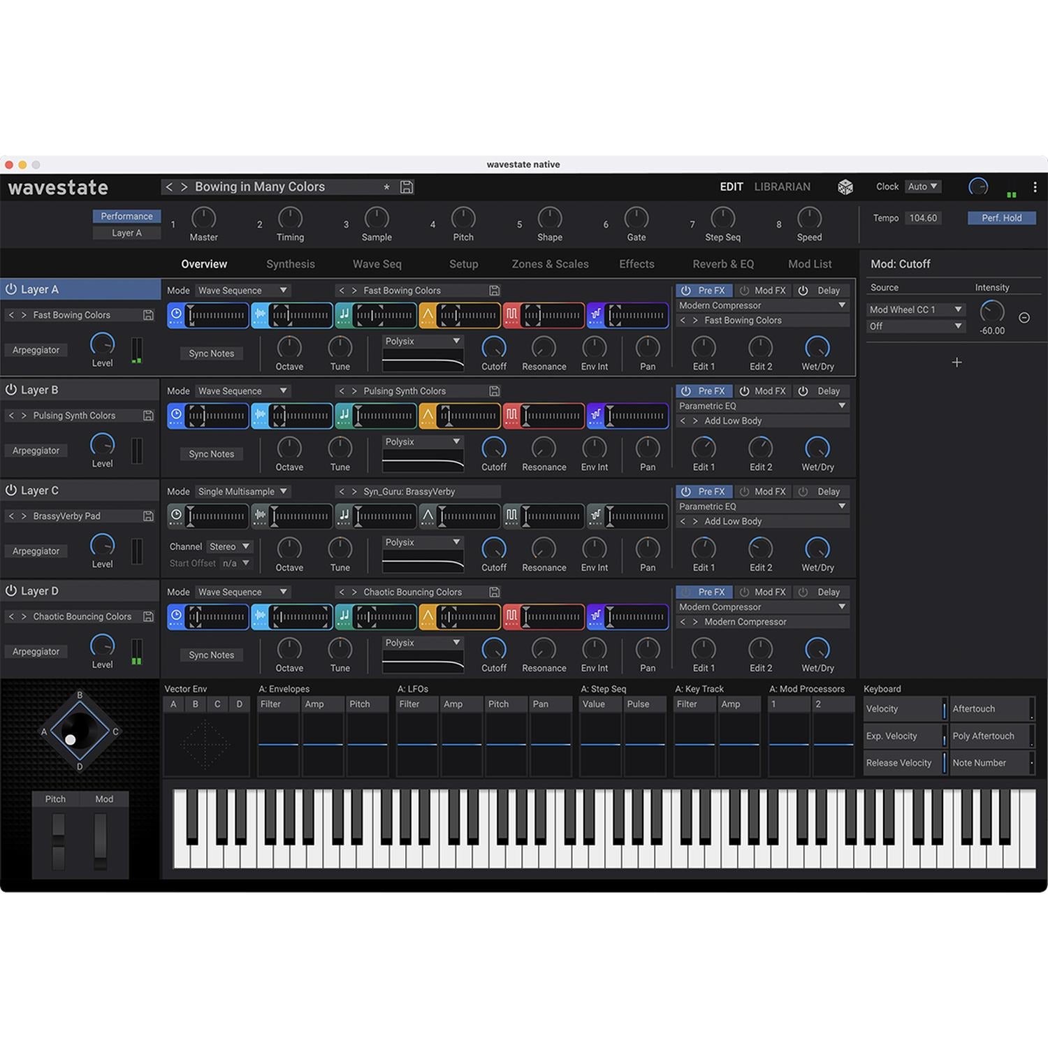 Korg Synthesizers Korg Wavestate MK2 Digital Wave Sequencing Synthesizer