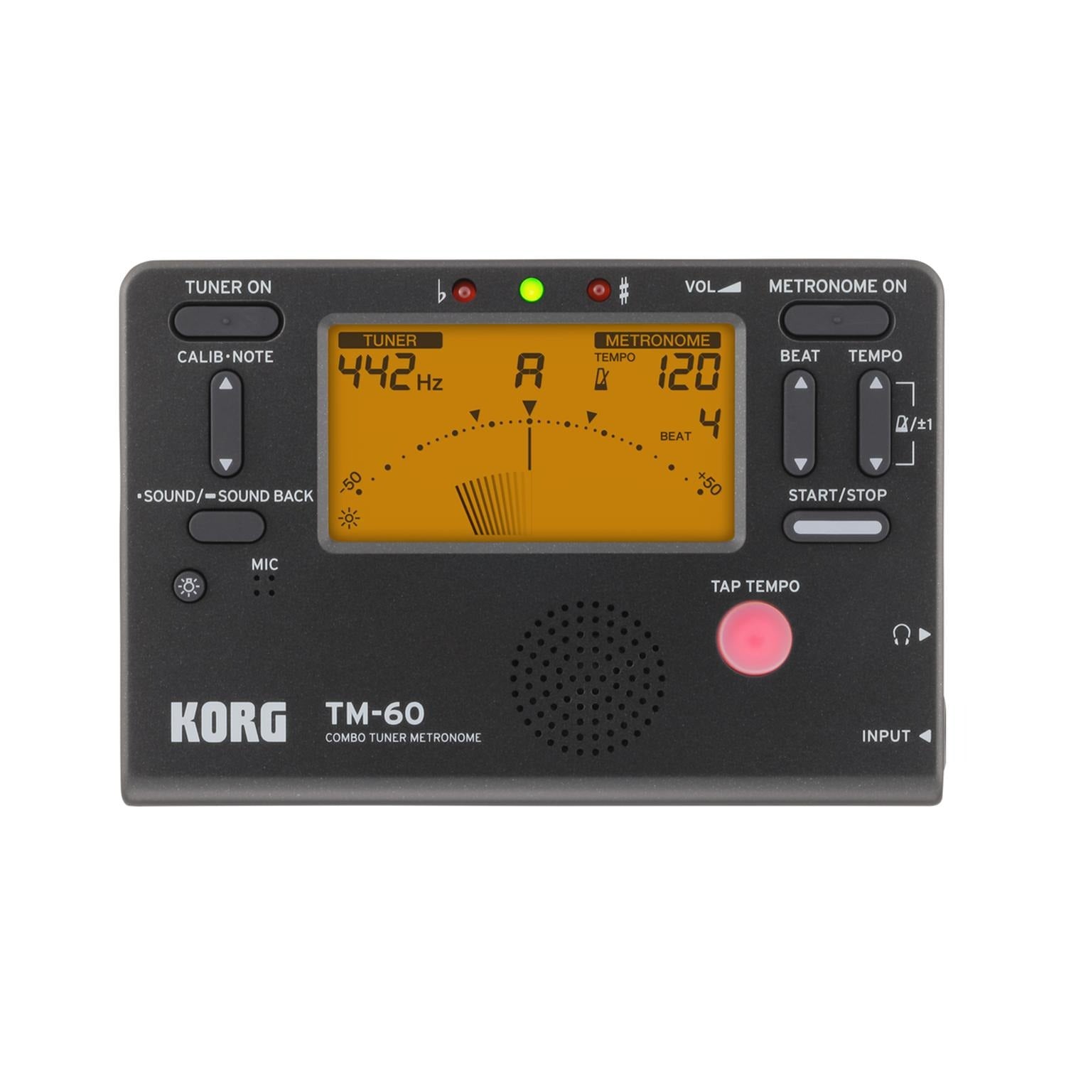 Korg Tuners Black Korg TM-60 Combo Tuner Metronome