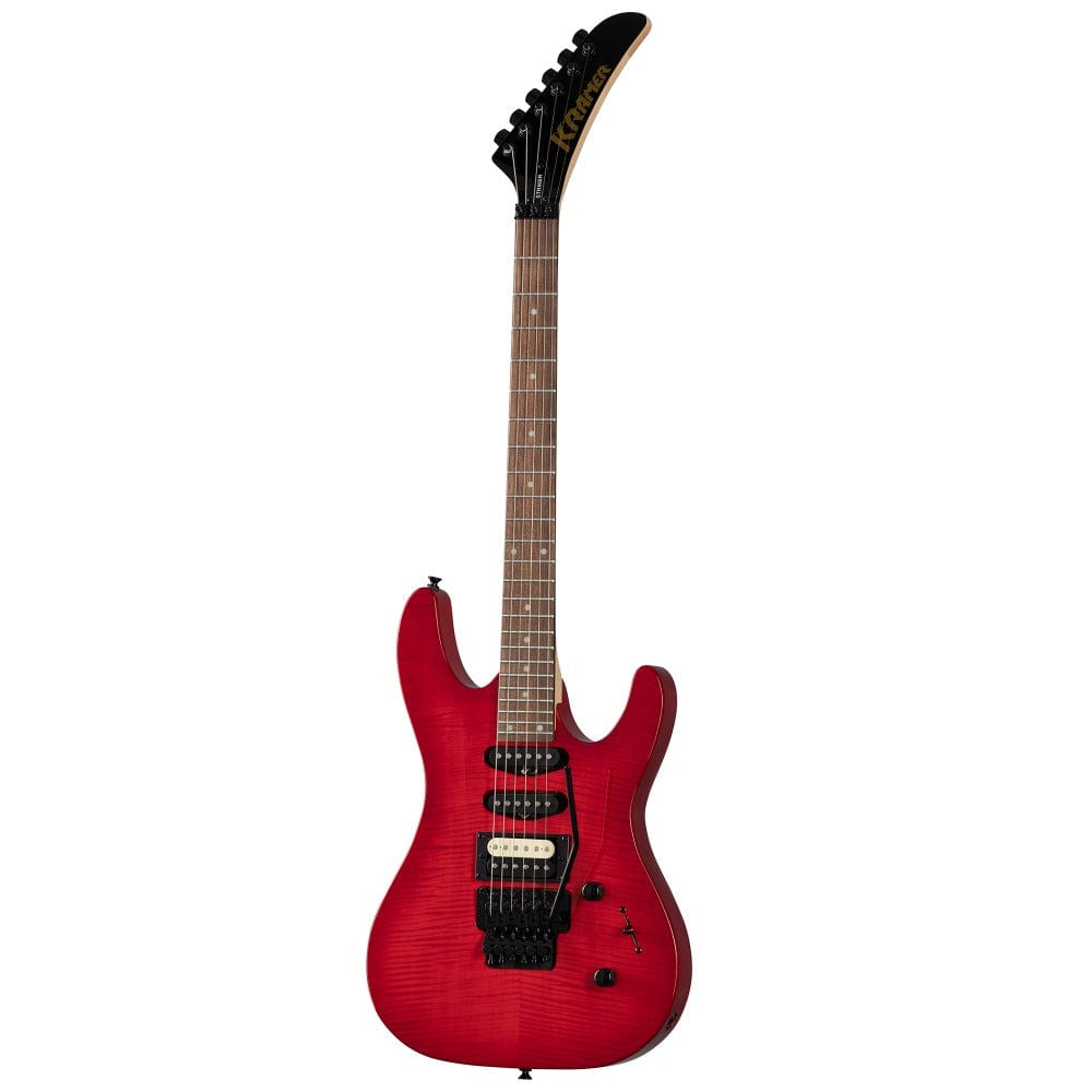 kramer electric guitars transparent red kramer striker figured hss 6 string electric guitar    