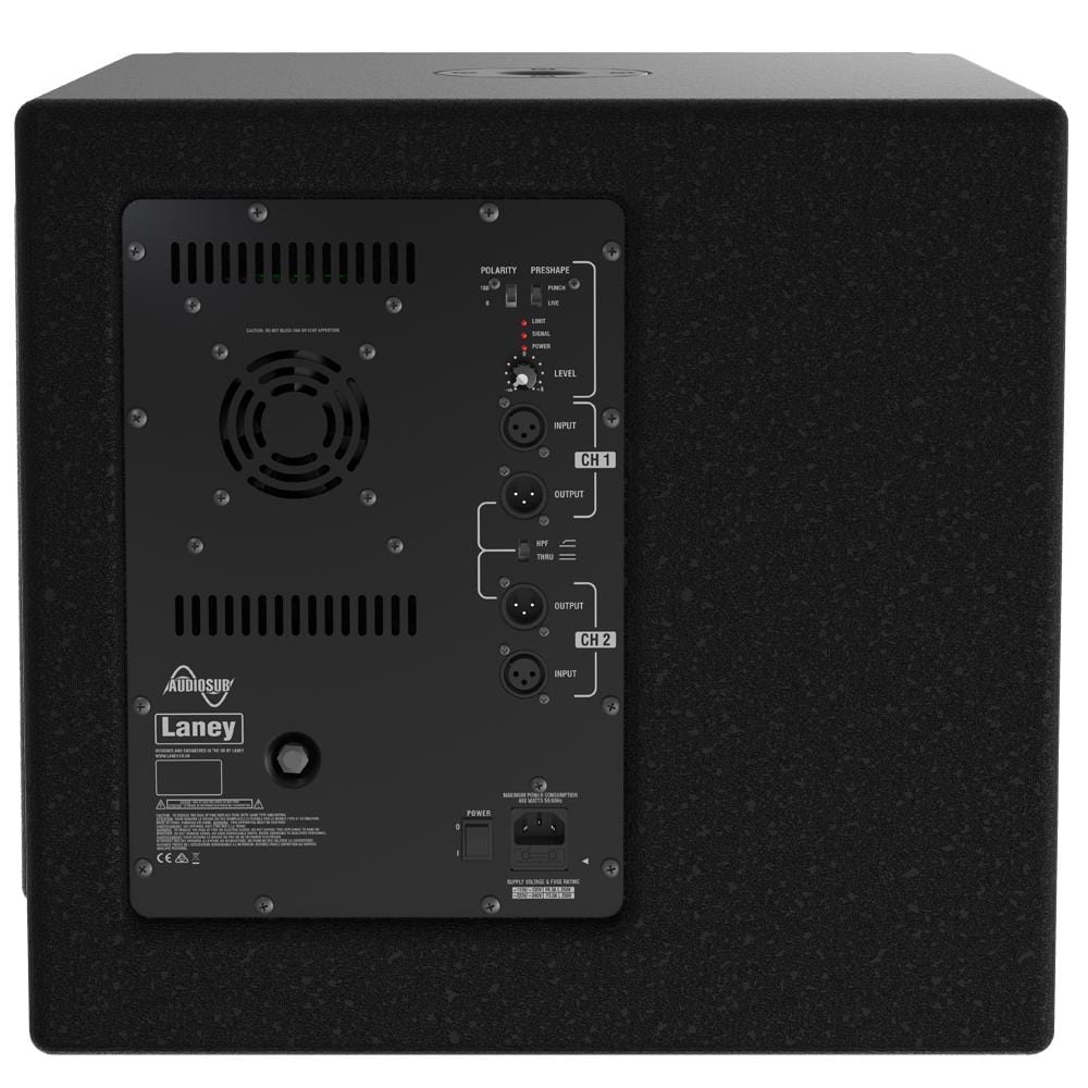 laney subwoofers laney audiosub 15-inch audiohub series active subwoofer