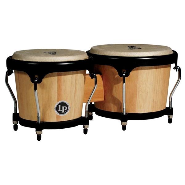 latin percussion bongos natural wood/black latin percussion aspire lpa601 wood bongos    
