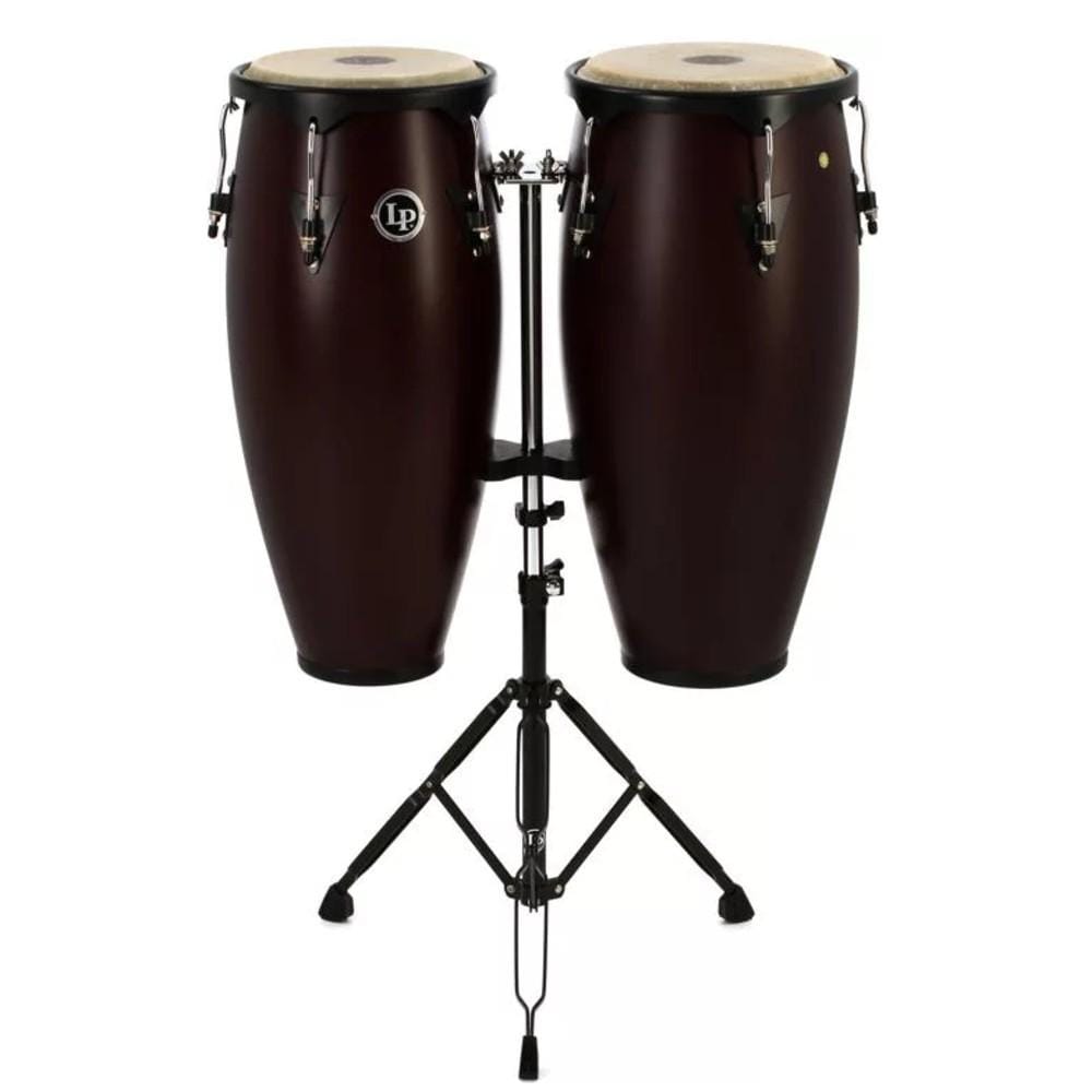 latin percussion congas latin percussion lp646ny dw city series conga set with stand - dark wood