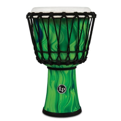 Latin Percussion Djembes Green Marble Latin Percussion LP1607 7 Inch Rope Tuned Circle Djembe With Perfect Pitch Head