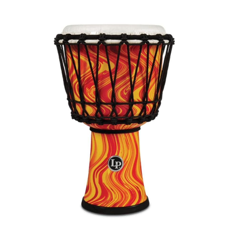 Latin Percussion Djembes Orange Marble Latin Percussion LP1607 7 Inch Rope Tuned Circle Djembe With Perfect Pitch Head