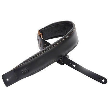 Levy's Guitar Straps Black Levy's DM1PD 3 inch Genuine Leather Guitar Strap