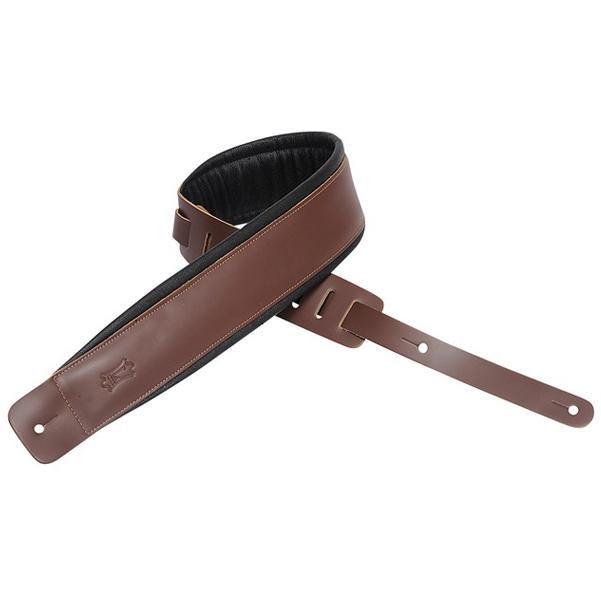 Levy's Guitar Straps Brown Levy's DM1PD 3 inch Genuine Leather Guitar Strap