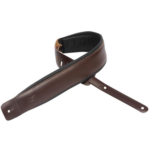 Levy's Guitar Straps Dark Brown Levy's DM1PD 3 inch Genuine Leather Guitar Strap