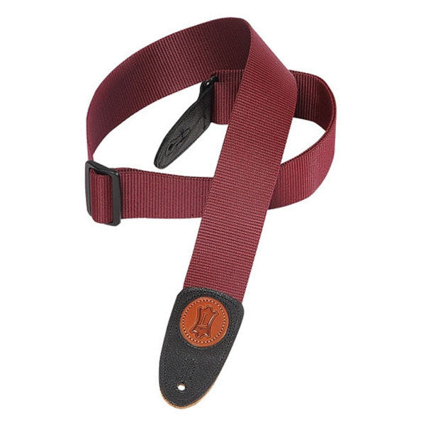 levy's guitar straps levy‰ۡó»s mss8brg polypropylene burgundy guitar strap with leather ends