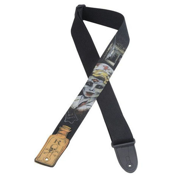 levy's guitar straps levy's mc8pz-001  zombie nurse 2-inch cotton guitar strap