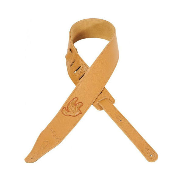 levy's guitar straps levy's mg26eecc 2-1/2-inch garment leather guitar strap with dove, tan
