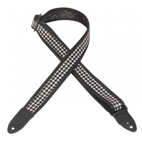 levy's guitar straps levy's mps1-504 1.5inch polyester black and white guitar strap
