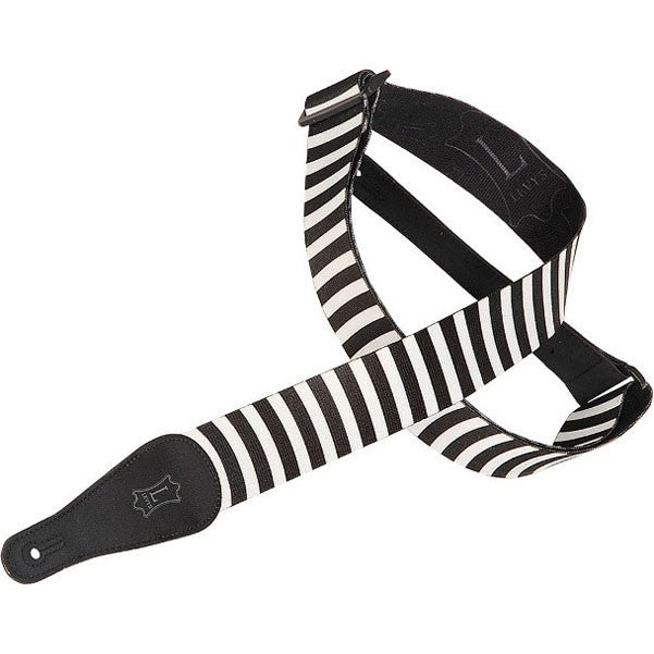 levy's guitar straps levy's mps2 064 polyester sonic art black-white stripes guitar strap
