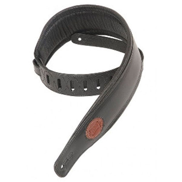 levy's guitar straps levys 2.5inch mss1-black signature series carving leather guitar strap
