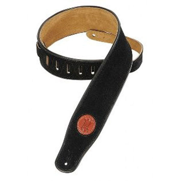 levy's guitar straps levys 2.5inch mss3 black signature series suede leather guitar strap