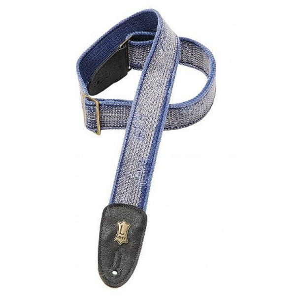 levy's guitar straps levys 2inch mc8tw blue tear wear-heavy cotton guitar strap