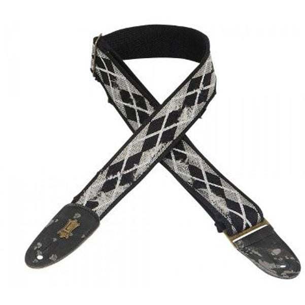 levy's guitar straps levys 2inch mc8twa black-tear wear heavy cotton guitar strap