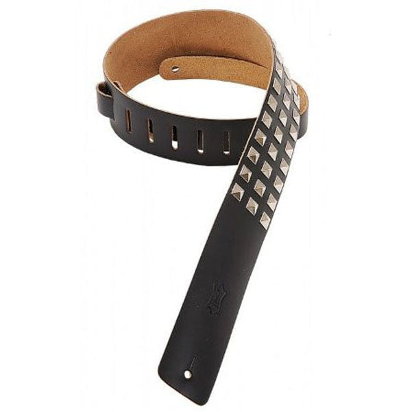 Levy's Guitar Straps Levys M1SD-Black 2.5inch Metal Studs Leather Guitar Strap