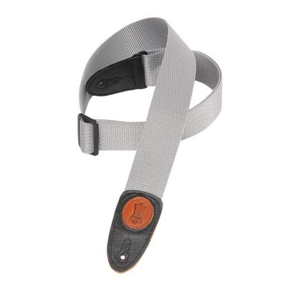 Levy's Guitar Straps Levys MSS8-GRY Polypropylene Gray Guitar Strap with Leather Ends