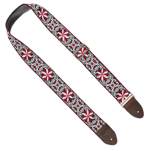 Tracolla Levy's M8HTV-21 In Jacquard - Terminali In Pelle, Fibbie Ottone | Larghezza 2", Regolabile - Foto 2