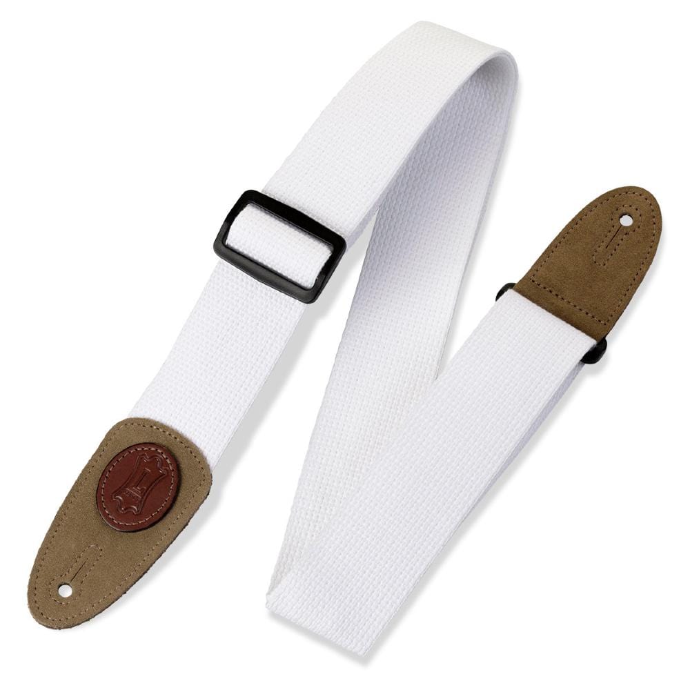 levy's guitar straps white levy's mssc8 2 inch signature series cotton guitar strap    #color_white