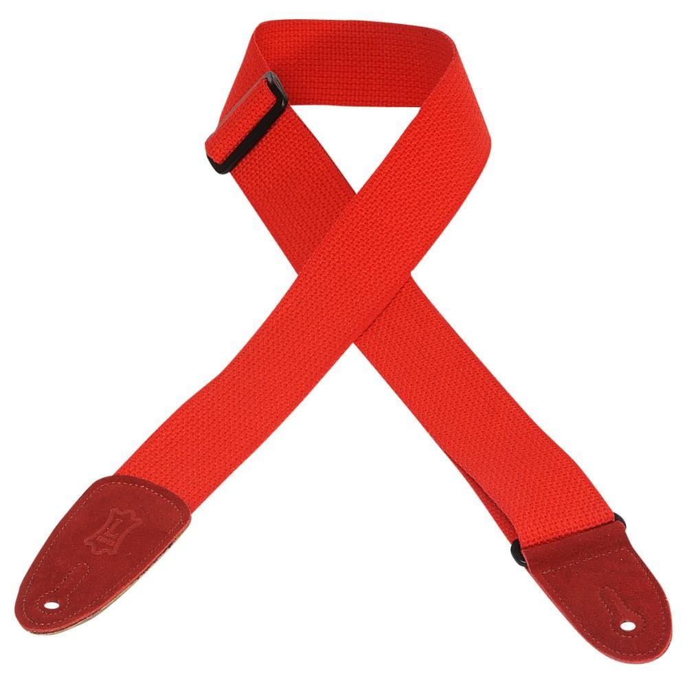 levys guitar straps levys mc8xlred cotton 2 inch with suede ends guitar strap- red