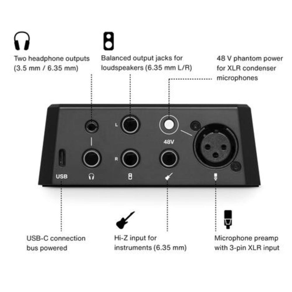 lewitt audio interfaces lewitt connect 2 usb-c audio interface