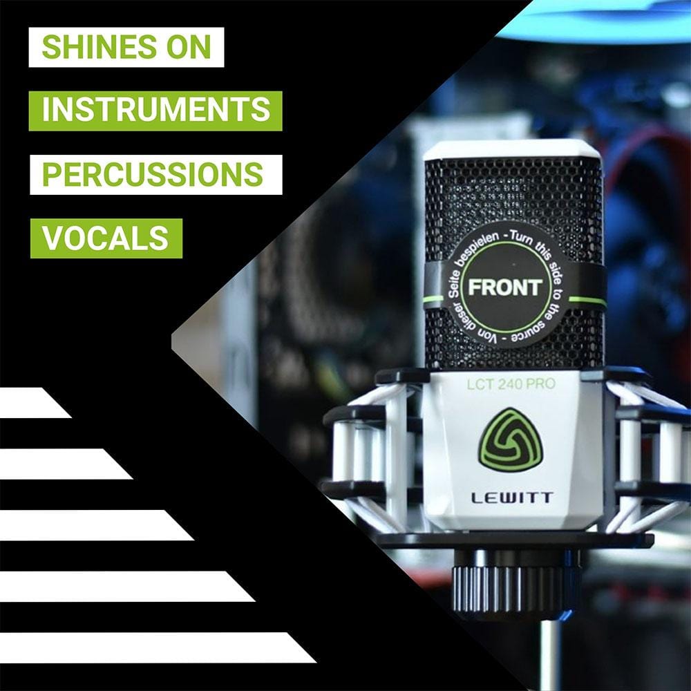 lewitt condenser microphones lewitt lct-240 pro value pack cardioid condenser microphone with shockmount    #color_white