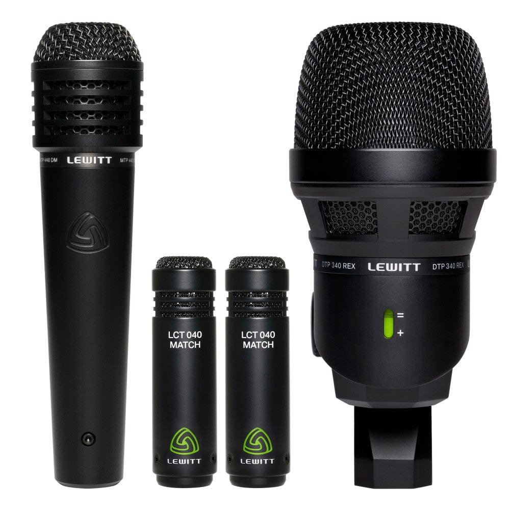 Lewitt Drumkit Microphones Black Lewitt Beatkit 4-Piece Drum Microphone Set