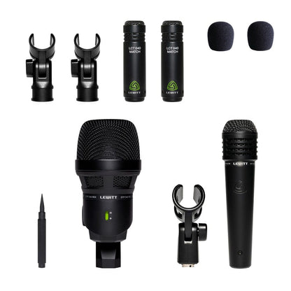 lewitt drumkit microphones black lewitt beatkit 4-piece drum microphone set 
