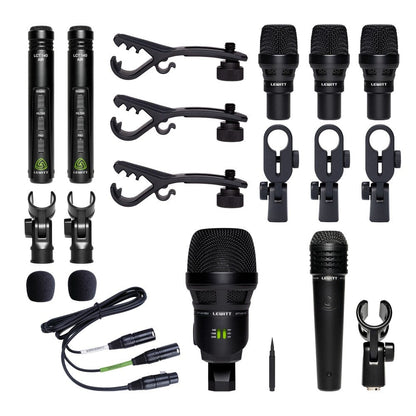 lewitt drumkit microphones black lewitt beatkit pro 7-piece drum microphone set   
