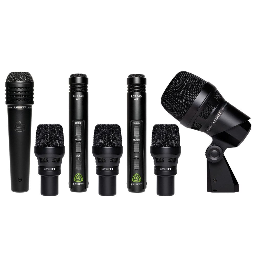 lewitt drumkit microphones black lewitt beatkit pro 7-piece drum microphone set   