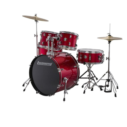 ludwig acoustic drum kits red ludwig accent fuse 5-piece acoustic drum kit with hardware & cymbals#color_red