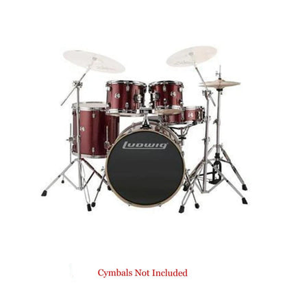 Ludwig Acoustic Drum Kits Red Sparkle Ludwig Evolution Series 5-Piece Complete Acoustic Drum Kit With Hardware