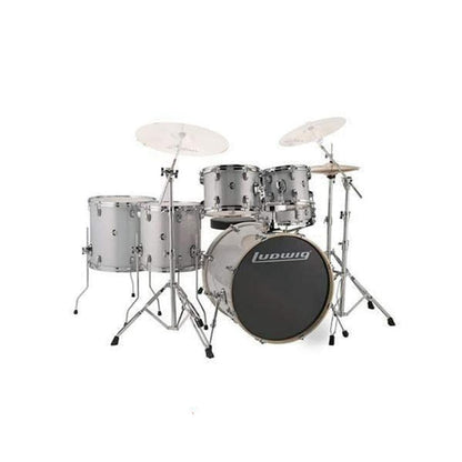 Ludwig Acoustic Drum Kits White Sparkle Ludwig Evolution Series 6-Piece Complete Acoustic Drum Kit With Hardware