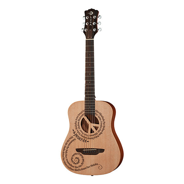 luna guitars acoustic guitars luna guitars safari peace dreadnought acoustic guitar - natural satin