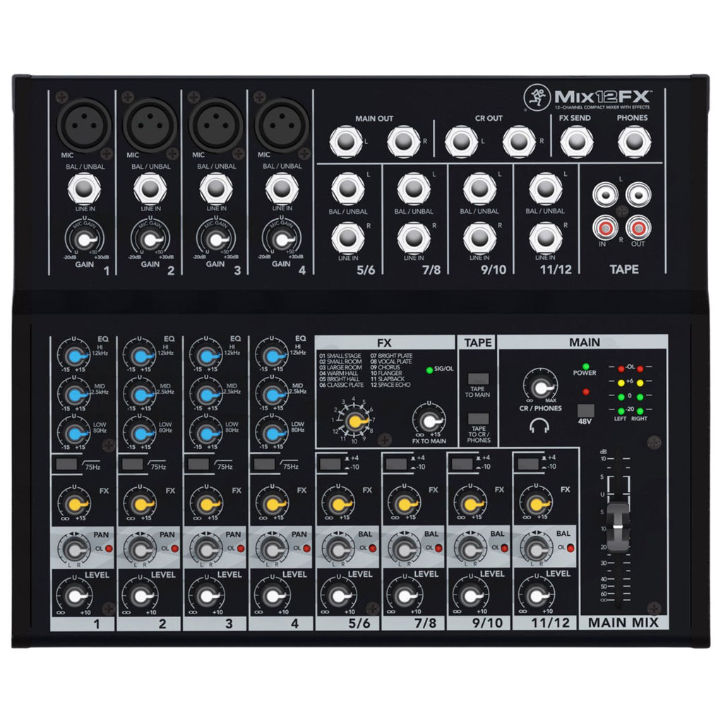 Mackie Analog Mixers Mackie Mix12FX 12-Channel Compact Mixer with FX 230V EU