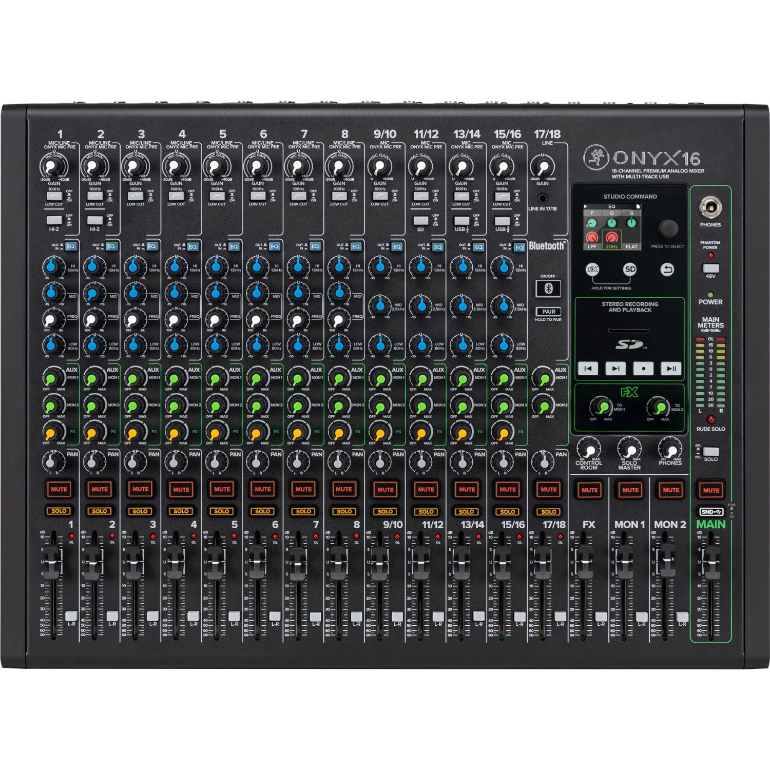 Mackie Analog Mixers Mackie ONYX16 16-Channel Premium Analog USB Mixer