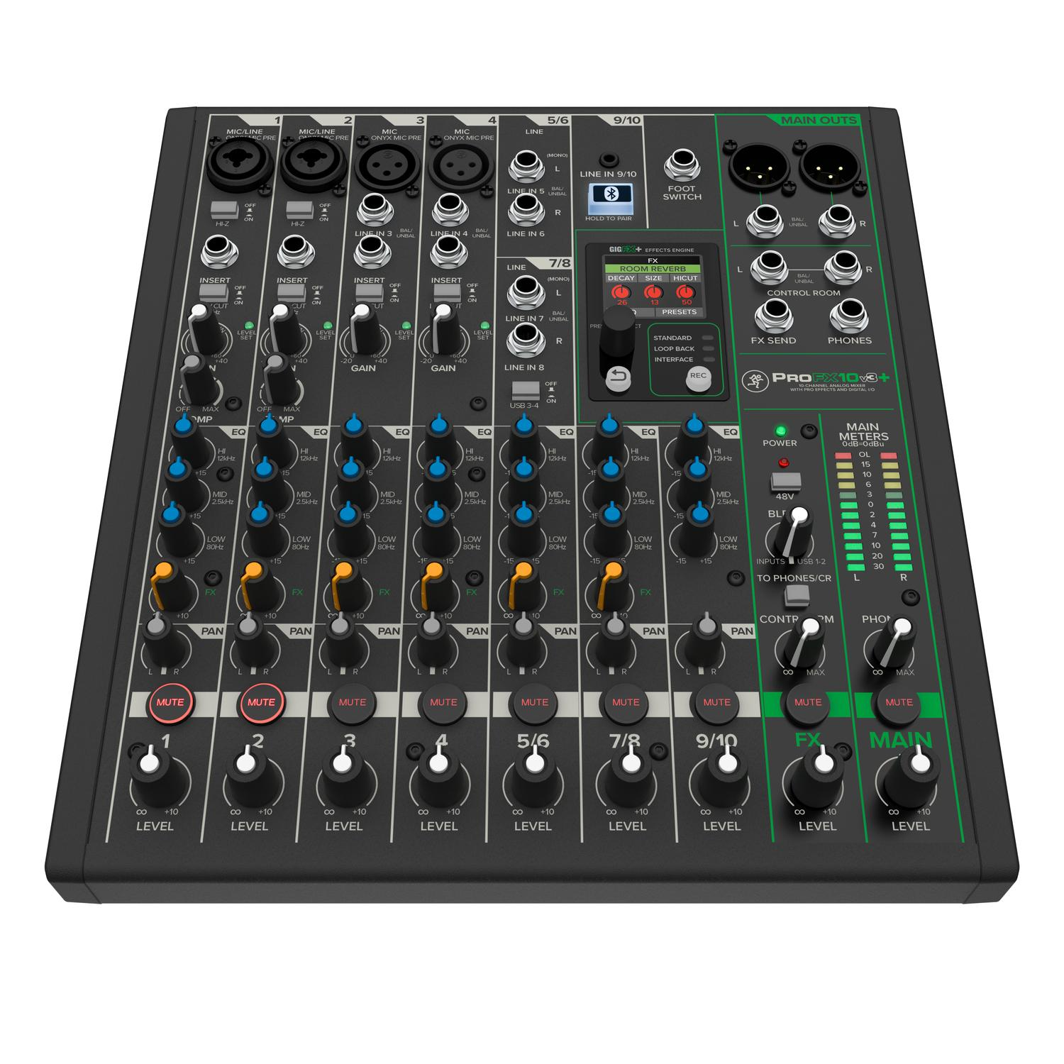 Mackie Analog Mixers Mackie PROFX10V3+ 10-Channel Analog Mixer with Enhanced FX USB Recording Modes and Bluetooth