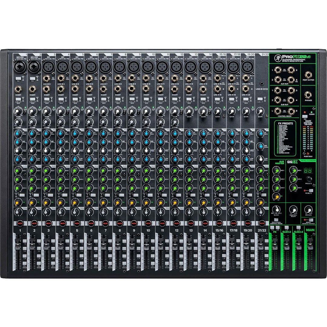 Mackie Analog Mixers Mackie ProFX22v3 22 Channel Professional Effect Mixer with USB