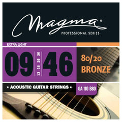 Magma Acoustic Guitar Strings Extra Light Magma Bronze 80-20 Round Wound Acoustic Guitar Strings