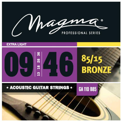 Magma Acoustic Guitar Strings Extra Light Magma Bronze 85-15 Round Wound Acoustic Guitar Strings