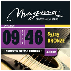 Magma Acoustic Guitar Strings Extra Light Magma Bronze 85-15 Round Wound Acoustic Guitar Strings