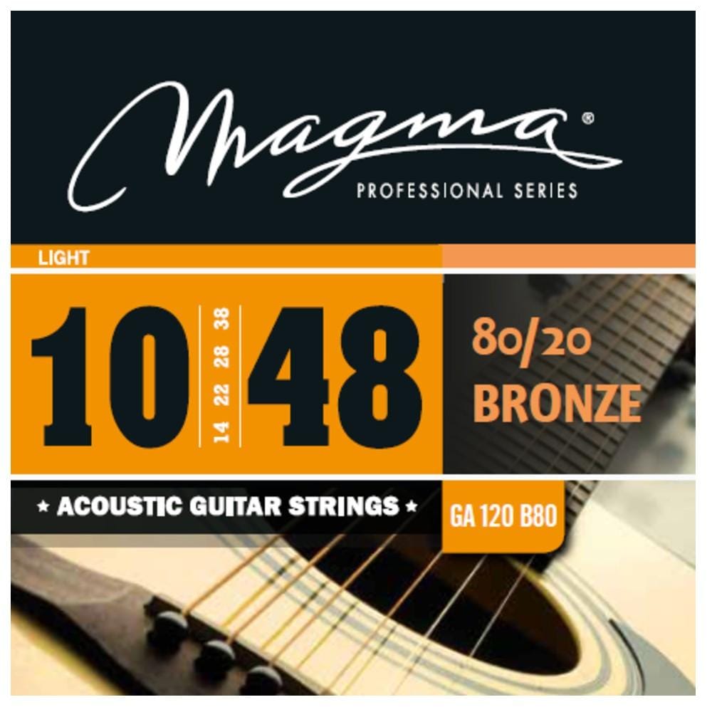 magma acoustic guitar strings light magma bronze 80-20 round wound acoustic guitar strings 