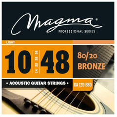 Magma Acoustic Guitar Strings Light Magma Bronze 80-20 Round Wound Acoustic Guitar Strings