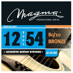 Magma Acoustic Guitar Strings Medium Light Magma Bronze 80-20 Round Wound Acoustic Guitar Strings