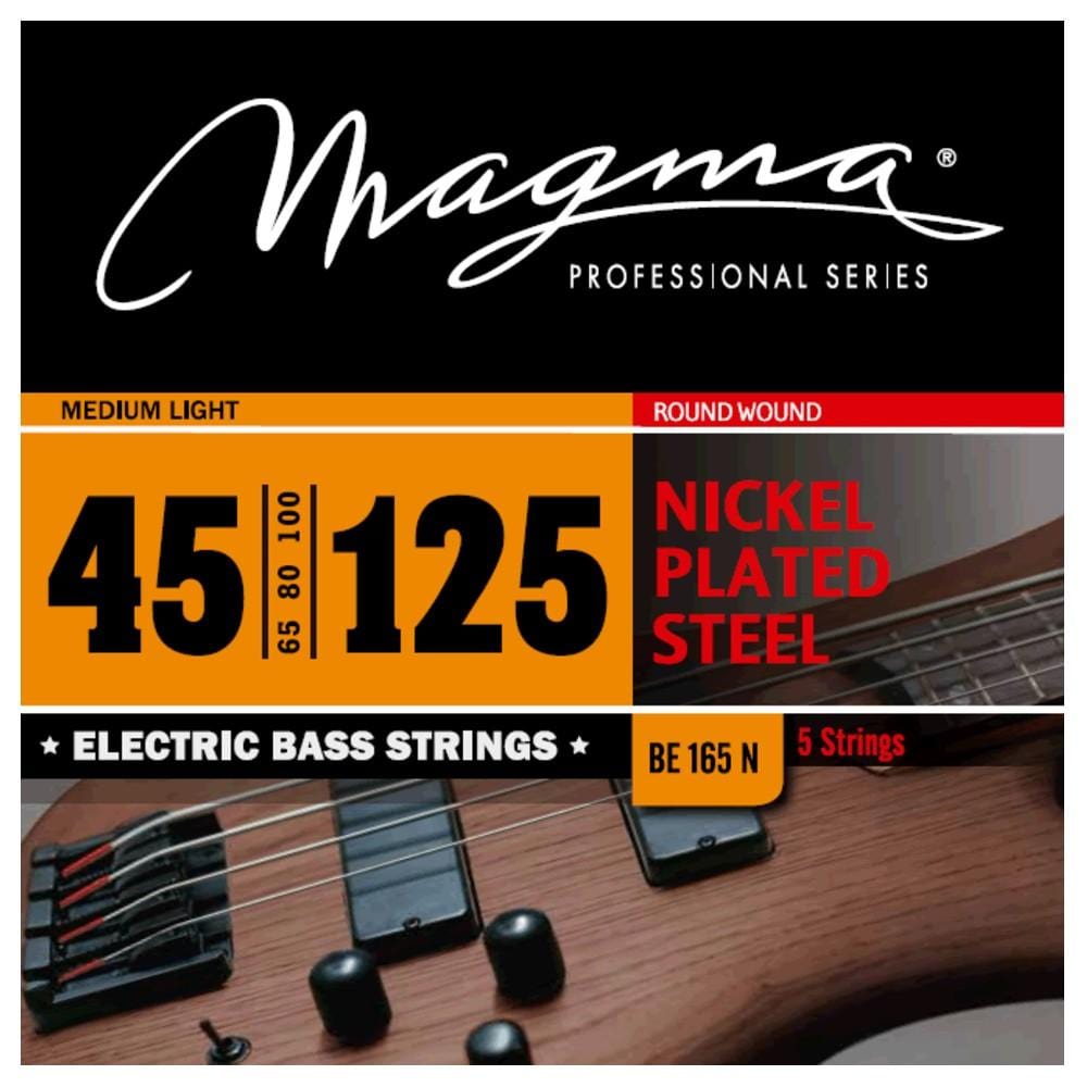 magma bass guitar strings magma be165n nickel plated steel round wound long scale electric bass guitar strings - medium light gauge