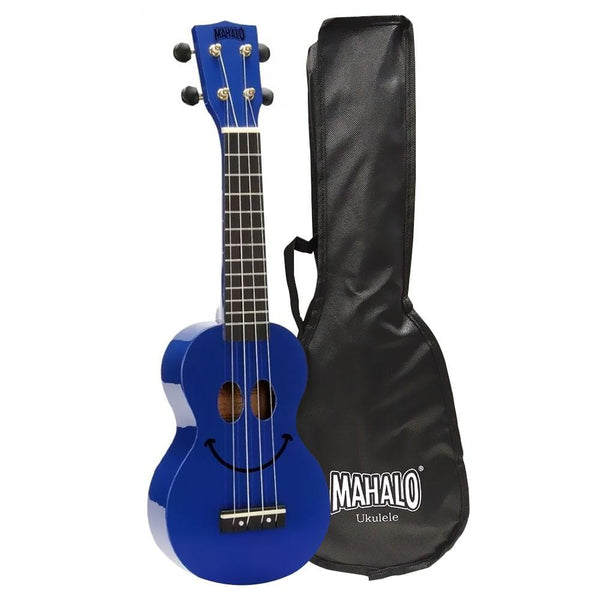 mahalo soprano ukuleles blue mahalo u-smile series soprano ukulele with bag   #color_blue